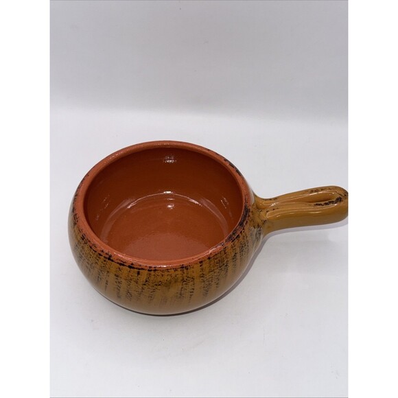 De Silva Bowls Soup Chili Handle Italian Distressed Orange - Picture 2 of 6